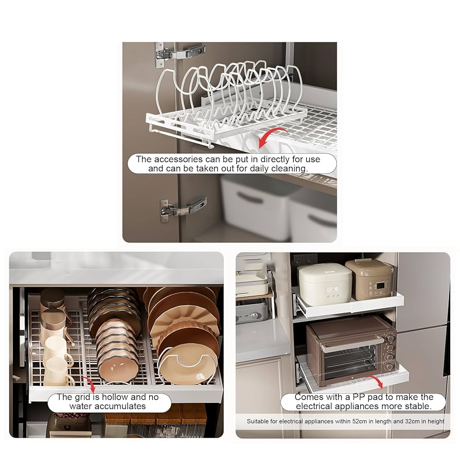 Amazon｜食器棚用引き出し、キッチン食器棚引き出し収納、炭素鋼